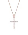 Bloomingdale's Diamond Cross Necklace In 14k Rose Gold, .25 Ct. T. W. - Exclusive In White/rose