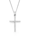 Bloomingdale's Diamond Cross Pendant Necklace In 14k White Gold, 0.25 Ct. T. W. - Exclusive In White