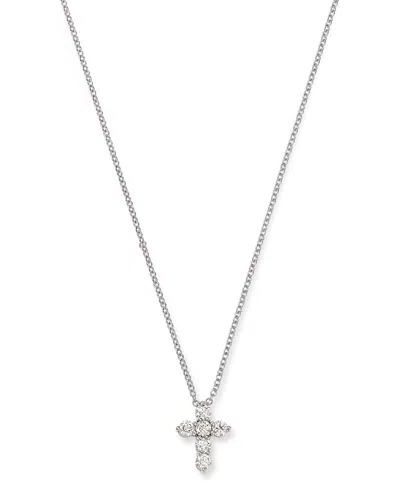Bloomingdale's Diamond Cross Pendant Necklace In 14k White Gold, 0.30 Ct. T. W.