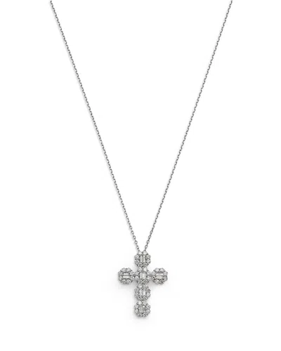 Bloomingdale's Diamond Cross Pendant Necklace In 14k White Gold, 0.75 Ct. T. W.