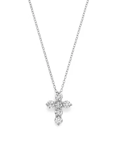 Bloomingdale's Diamond Cross Pendant Necklace In 14k White Gold, 1.0 Ct. T. W. - Exclusive