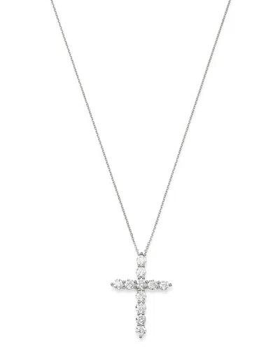 Bloomingdale's Diamond Cross Pendant Necklace In 14k White Gold, 2.0 Ct. T. W. - Exclusive