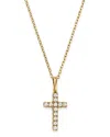 Bloomingdale's Diamond Cross Pendant Necklace In 14k Yellow Gold, 0.08 Ct. T. W. - Exclusive In White/gold