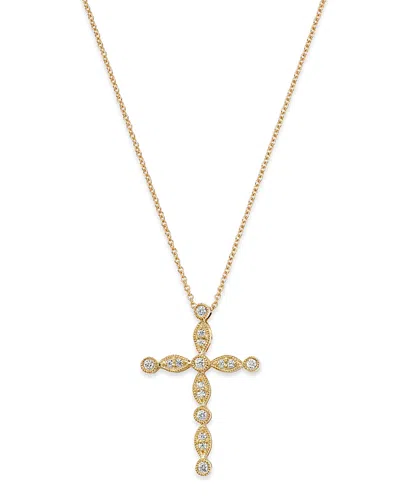 Bloomingdale's Diamond Cross Pendant Necklace In 14k Yellow Gold, 0.75 Ct. T. W., 18 - Exclusive In White/gold