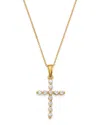 Bloomingdale's Diamond Cross Pendant Necklace In 14k Yellow Gold, 0.25 Ct. T. W. - Exclusive In White/gold