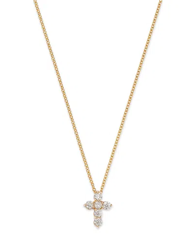 Bloomingdale's Diamond Cross Pendant Necklace In 14k Yellow Gold, 0.30 Ct. T. W.
