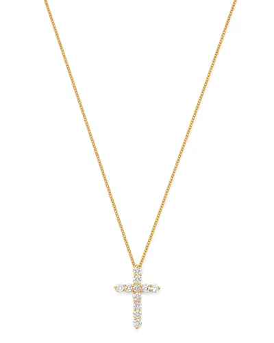 Bloomingdale's Diamond Cross Pendant Necklace In 14k Yellow Gold, 0.50 Ct. T. W. - Exclusive In White/gold