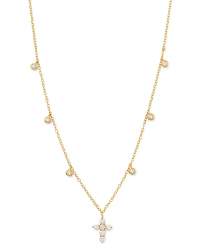 Bloomingdale's Diamond Cross Pendant Necklace In 14k Yellow Gold, 0.50 Ct. T. W. - Exclusive In White/gold