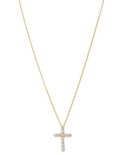 Bloomingdale's Diamond Cross Pendant Necklace In 14k Yellow Gold, 1.0 Ct. T. W. - Exclusive In White/gold