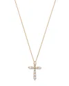 Bloomingdale's Diamond Cross Pendant Necklace In 14k Yellow Gold, 1.0 Ct. T. W. - Exclusive In Yellow/white