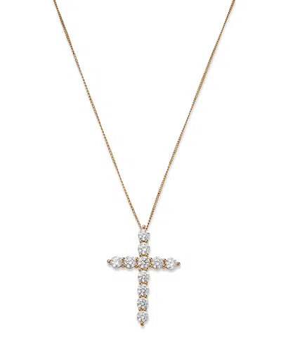 Bloomingdale's Diamond Cross Pendant Necklace In 14k Yellow Gold, 2.0 Ct. T. W.