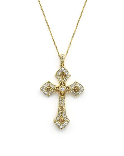 Bloomingdale's Diamond Cross Pendant Necklace In 14k Yellow Gold, .50 Ct. T. W. - Exclusive In White/gold