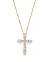 Bloomingdale's Diamond Cross Pendant Necklace In 14k Yellow Gold, .50 Ct. T. W. - Exclusive In White/gold