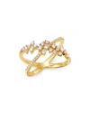 Bloomingdale's Diamond Crossover Cluster Ring In 14k Yellow Gold, 0.45 Ct. T. W. - Exclusive In White/gold
