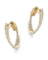 Bloomingdale's Diamond Crossover Small Hoop Earrings In 14k Yellow Gold, 1.5 Ct. T. W. In Gold