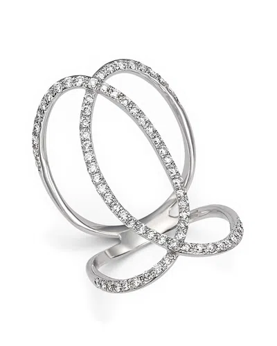 Bloomingdale's Diamond Crossover Statement Ring In 14k White Gold, .75 Ct. T. W. - Exclusive