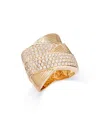 Bloomingdale's Diamond Crossover Textured Statement Ring In 14k Gold, 1.40 Ct. T. W. In Gold