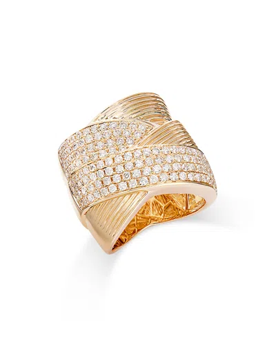 Bloomingdale's Diamond Crossover Textured Statement Ring In 14k Gold, 1.40 Ct. T. W.