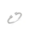 Bloomingdale's Diamond Cuff Ring In 14k White Gold, 0.25 Ct. T. W. In White