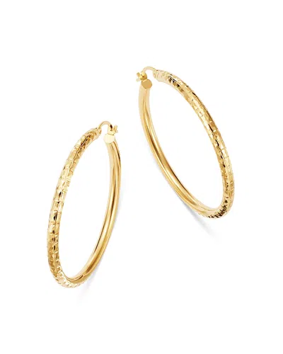Bloomingdale's Diamond-cut Hoop Earrings In 14k Yellow Gold - Exclusive