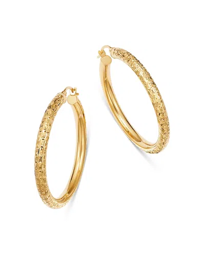 Bloomingdale's Diamond-cut Tube Hoop Earrings In 14k Yellow Gold - Exclusive