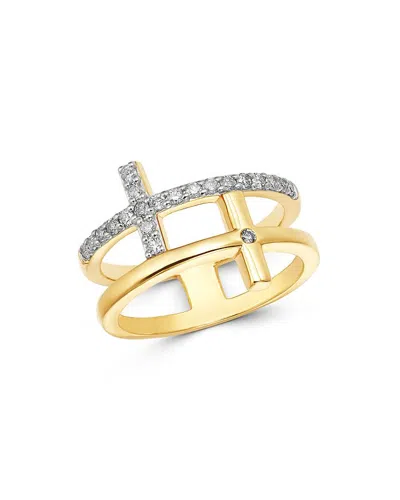 Bloomingdale's Diamond Double Cross Ring In 14k Yellow Gold, 0.30 Ct. T. W. - Exclusive In White/gold