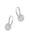 Bloomingdale's Diamond Double Halo Earrings In 14k White Gold, 0.75 Ct. T. W. - Exclusive In White