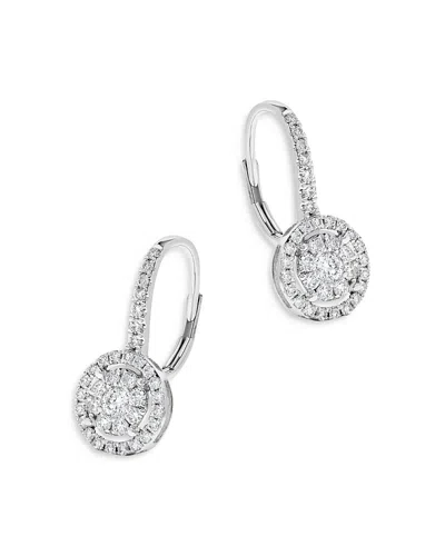 Bloomingdale's Diamond Double Halo Earrings In 14k White Gold, 0.75 Ct. T. W. - Exclusive