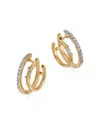 Bloomingdale's Diamond Double Hoop Earrings In 14k Yellow Gold, 0.25 Ct. T. W. - Exclusive In Gold