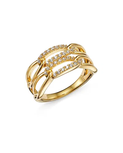 Bloomingdale's Diamond Double Link Ring In 14k Yellow Gold, 0.25 Ct. T. W. - Exclusive