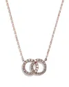Bloomingdale's Diamond Double O Pendant Necklace In 14k Rose Gold, 0.25 Ct. T. W. - 150th Anniversary Exclusive In Rose Gold