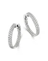 Bloomingdale's Diamond Double Row Inside Out Hoop Earrings In 14k White Gold, 2.50 Ct. T. W. - Exclusive In White