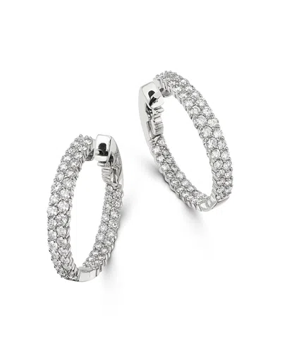 Bloomingdale's Diamond Double Row Inside Out Hoop Earrings In 14k White Gold, 2.50 Ct. T. W. - Exclusive