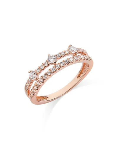 Bloomingdale's Diamond Double Row Ring In 14k Rose Gold, 0.48 Ct. T. W.