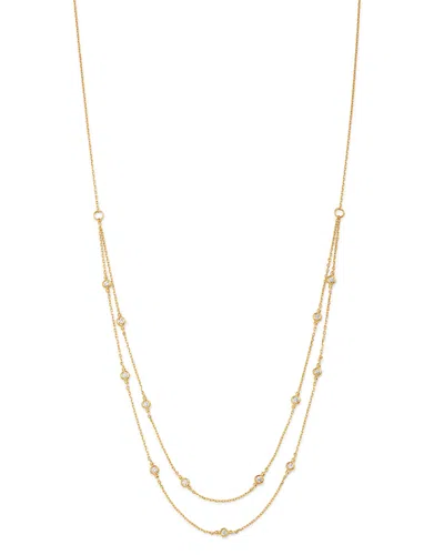 Bloomingdale's Diamond Double Strand Station Necklace In 14k Yellow Gold, 0.29 Ct. T. W. - Exclusive In White/gold