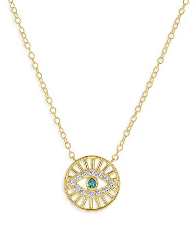 Bloomingdale's Diamond Evil Eye Medallion Necklace In 14k Yellow Gold, 0.15 Ct. T. W. - Exclusive