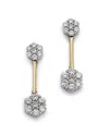 Bloomingdale's Diamond Flower Cluster Drop Earrings In 14k Yellow & White Gold, 1.25 Ct. T.w. - Exclusive In White/yellow