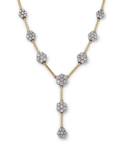 Bloomingdale's Diamond Flower Cluster Lariat Necklace In 14k Yellow & White Gold, 3.0 Ct. T. W. - Exclusive In White/yellow