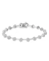 Bloomingdale's Diamond Flower Cluster Link Bracelet In 14k White Gold, 2.0 Ct. T. W. In White