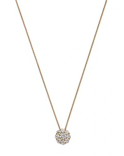 Bloomingdale's Diamond Flower Cluster Pendant Necklace In 14k Yellow Gold, 0.50 Ct. T. W. - Exclusive