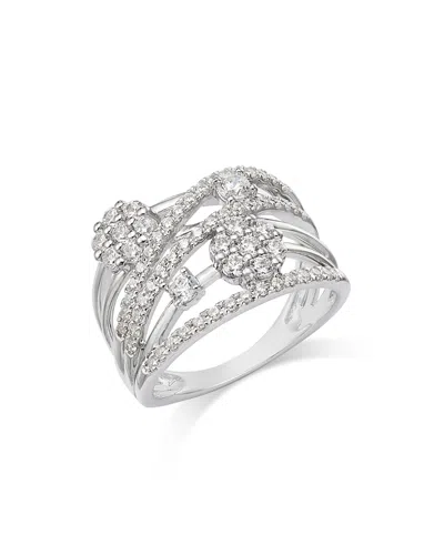 Bloomingdale's Diamond Flower Crossover Ring In 14k White Gold, 1.0 Ct. T. W.