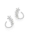 Bloomingdale's Diamond Flower Front-to-back Earrings In 14k White Gold, 1.0 Ct. T. W. - Exclusive In White
