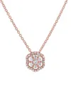 Bloomingdale's Diamond Flower Pendant Necklace In 14k Gold, 0.25 Ct. T. W. In Rose Gold