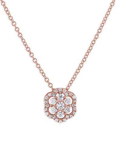 Bloomingdale's Diamond Flower Pendant Necklace In 14k Gold, 0.25 Ct. T. W. In Rose Gold