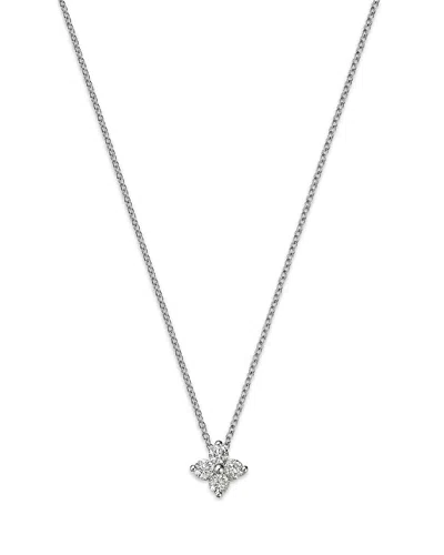 Bloomingdale's Diamond Flower Pendant Necklace In 14k White Gold, 0.25 Ct. T. W.