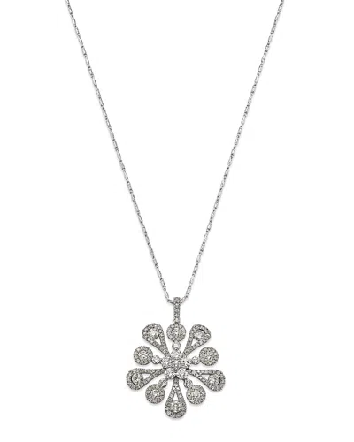 Bloomingdale's Diamond Flower Pendant Necklace In 14k White Gold, 2.30 Ct. T. W.