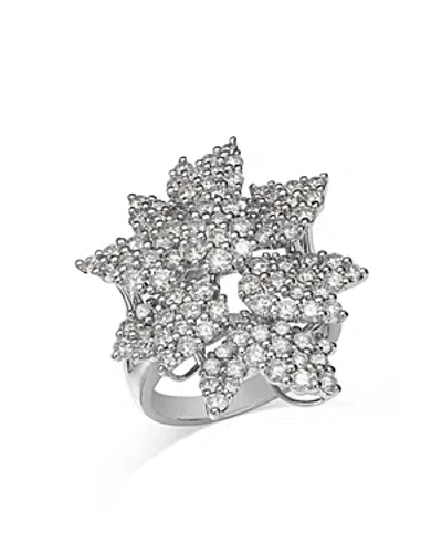 Bloomingdale's Diamond Flower Ring In 14k White Gold, 3.20 Ct. T. W