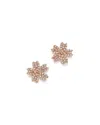 Bloomingdale's Diamond Flower Small Stud Earrings In 14k Rose Gold, 0.25 Ct. T. W. - Exclusive In White/rose