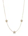 Bloomingdale's Diamond Flower Station Necklace In 14k Yellow Gold, 0.50 Ct. T. W. - Exclusive In Gold/white
