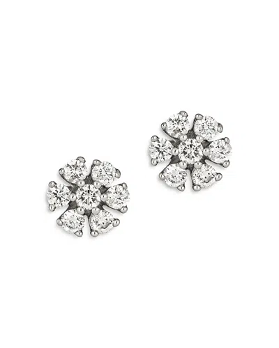 Bloomingdale's Diamond Flower Stud Earrings In 14k White Gold, 0.25 Ct. T. W. - Exclusive